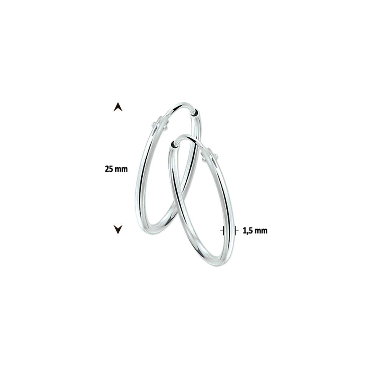Oorringen 1.5 mm ronde buis