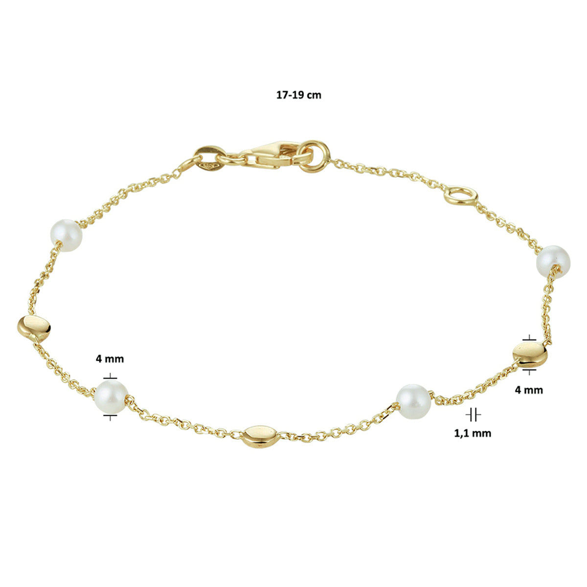 Armband parel 17 - 19 cm