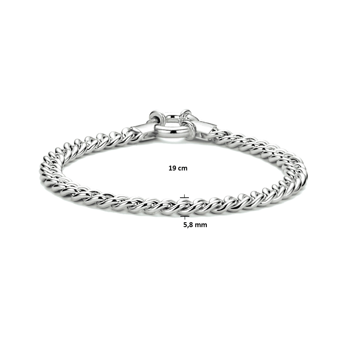 Armband gourmette 5.8 mm 19 cm met groot springslot