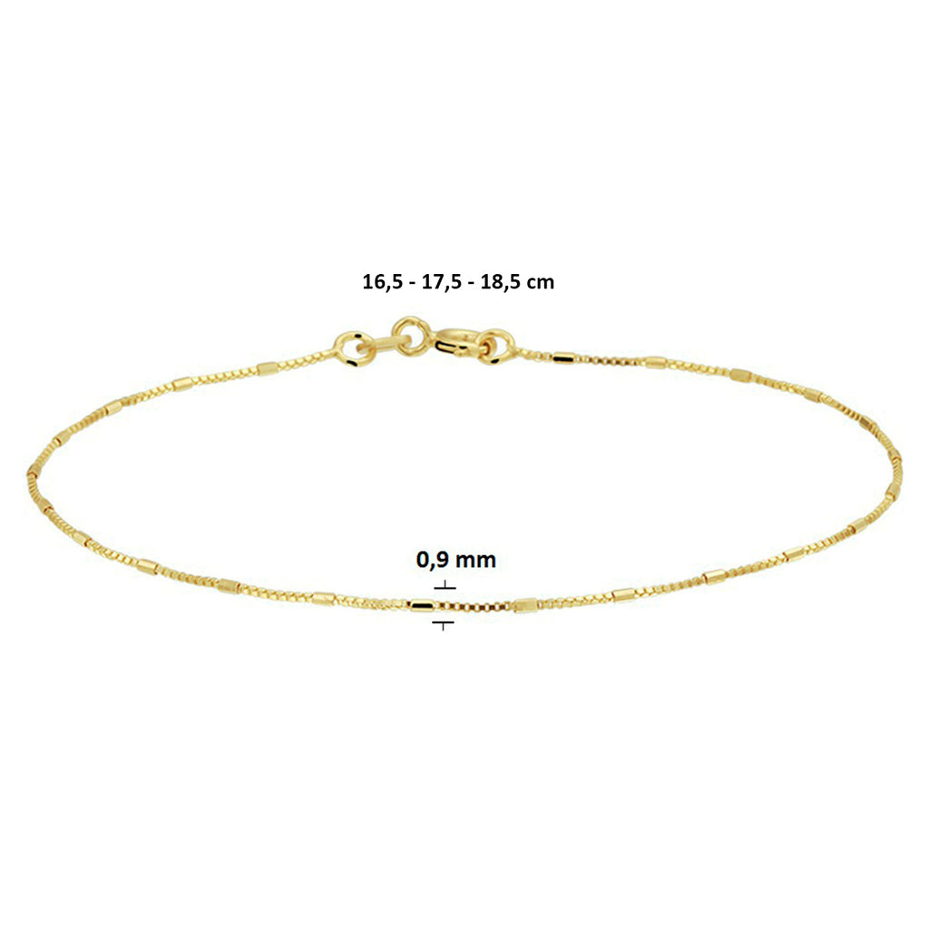 Armband venetiaans en staafjes 0.9 mm 18 cm