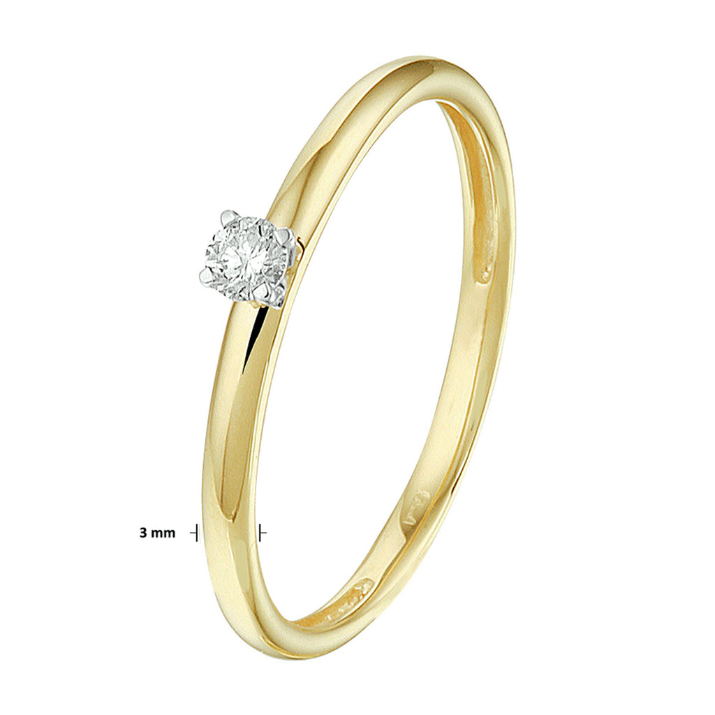Ring diamant 0.09ct h si