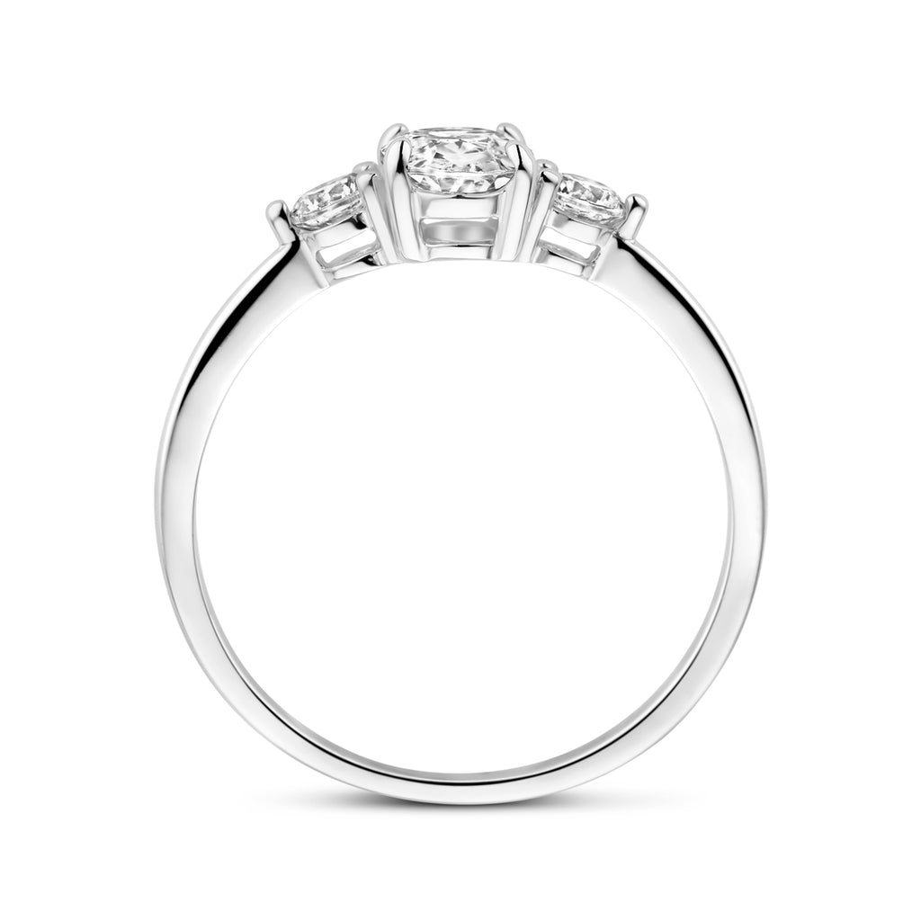 Ring trilogie zirkonia 7 x 5 mm