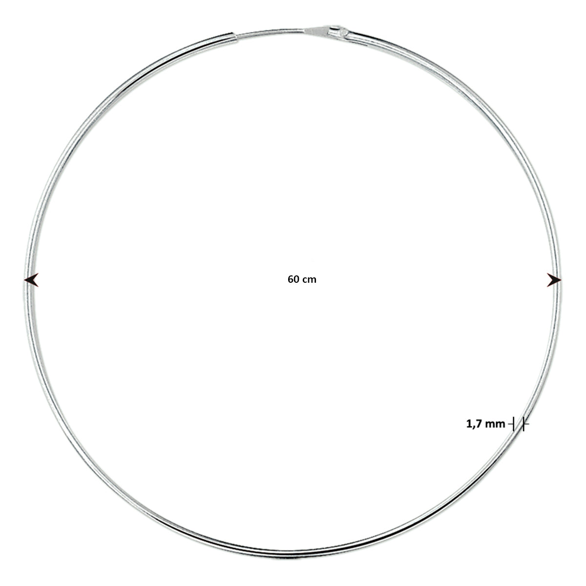 Oorringen 1.7 mm ronde buis