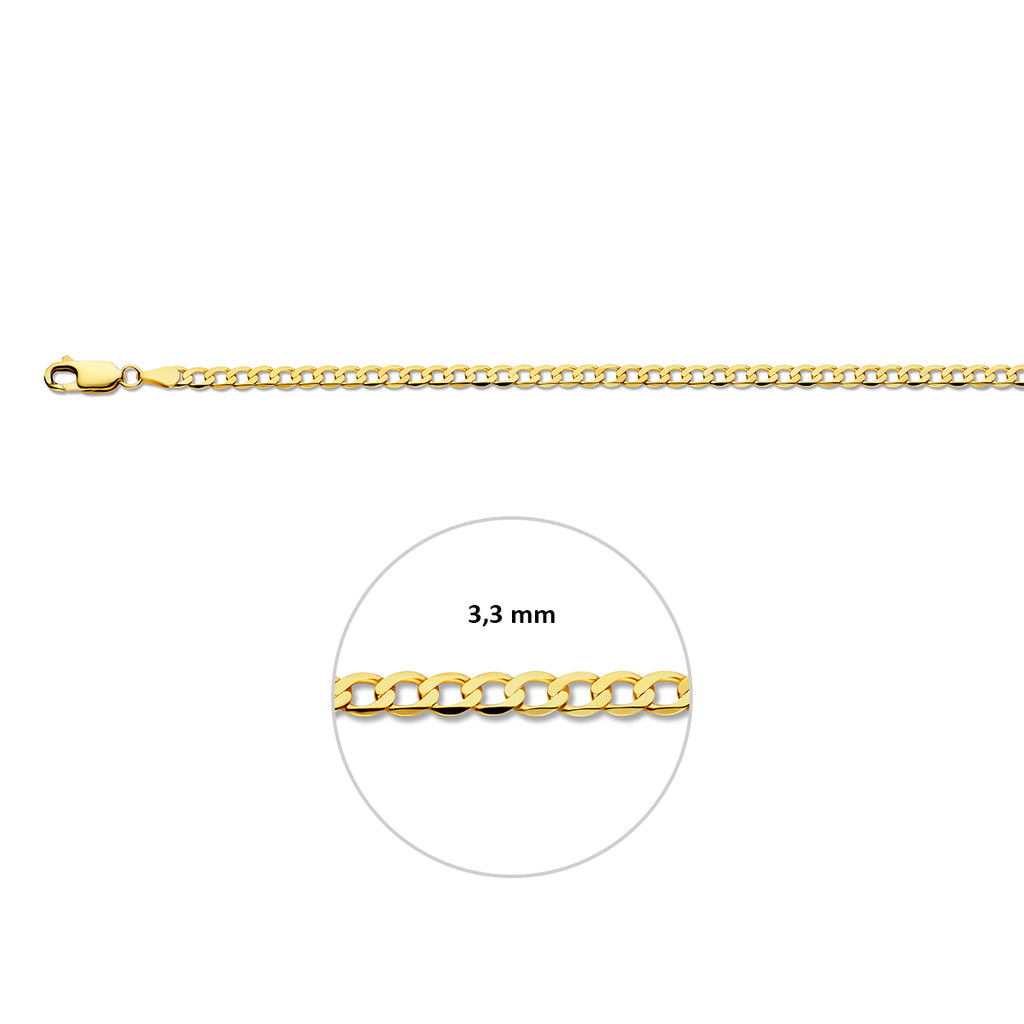 Gourmette 6-zijdes geslepen 3.3 mm