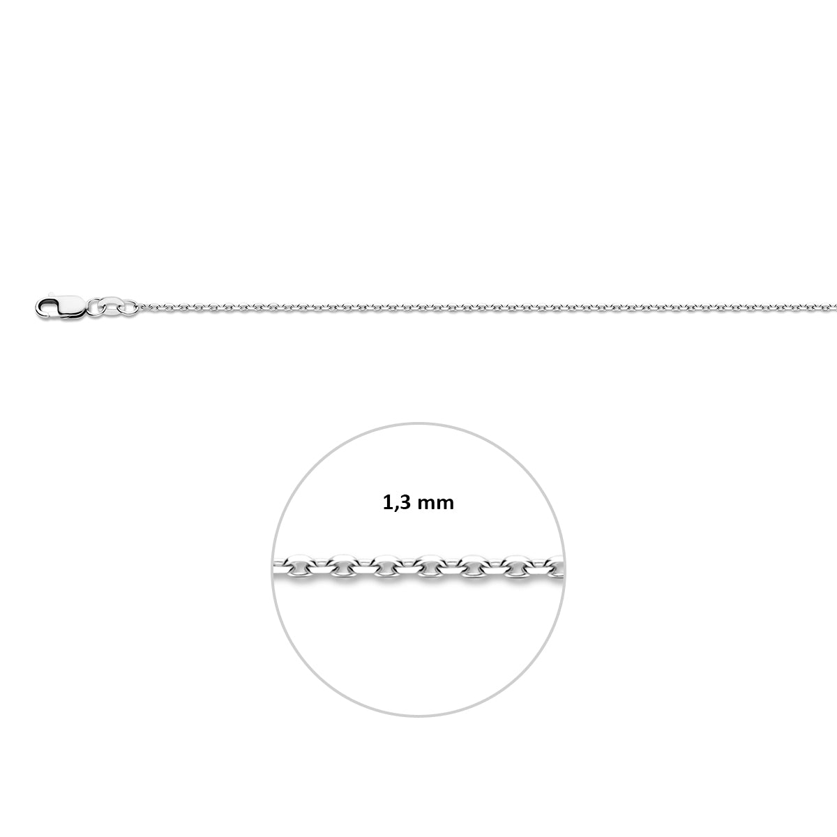 Collier anker gediamanteerd 1.3 mm
