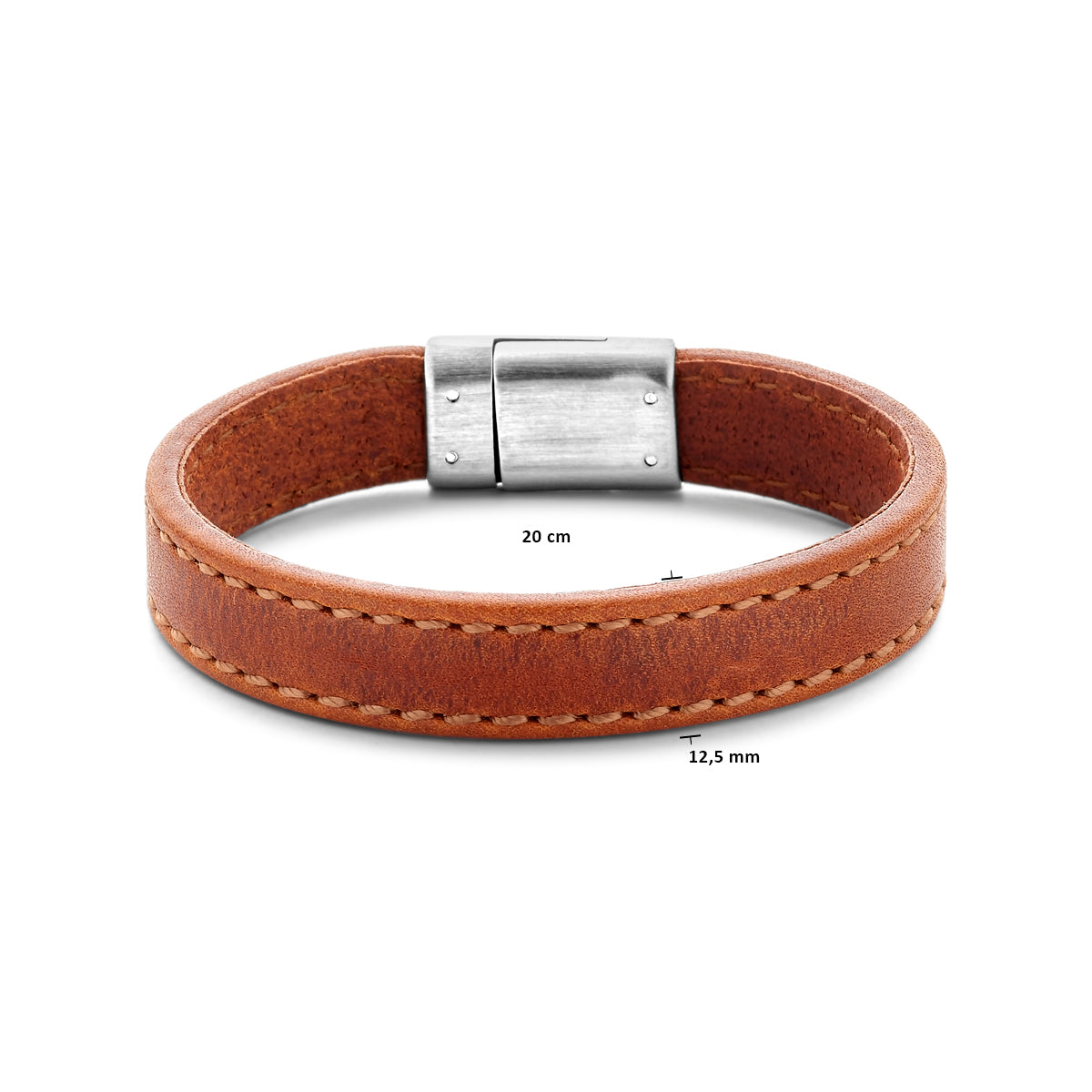 Armband leer bruin 12.5 mm