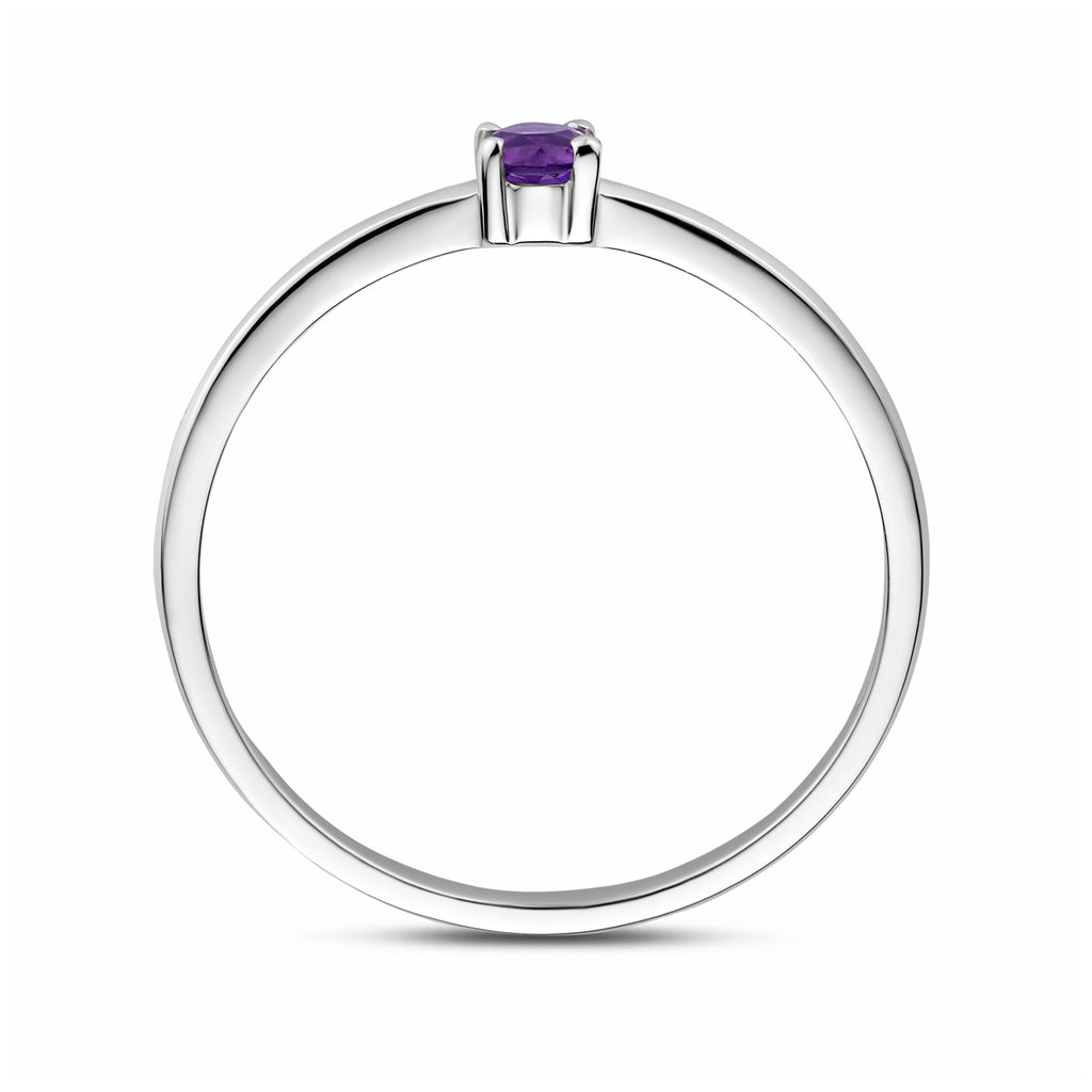 Ring met geboortesteen amethist februari