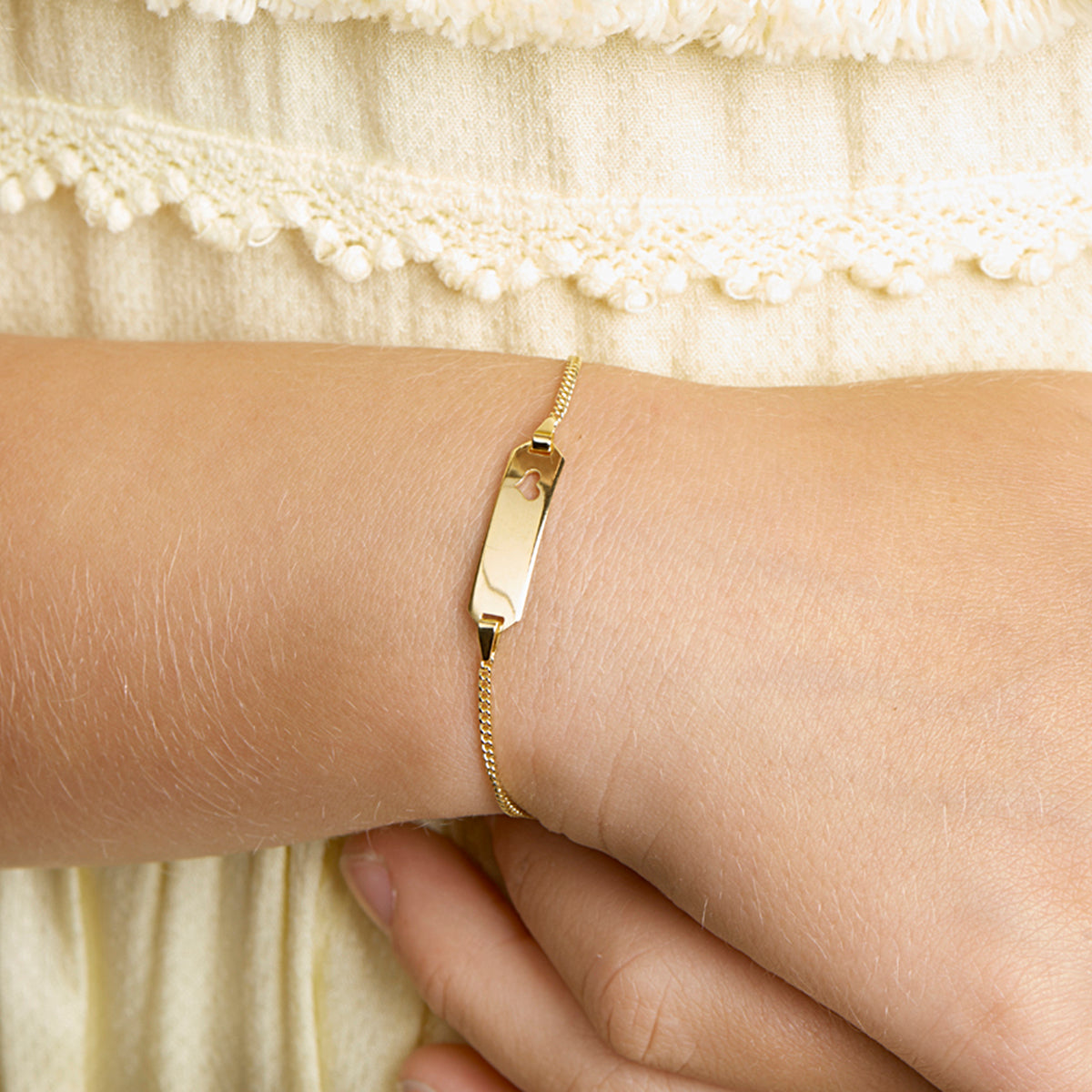 Graveerarmband hart gourmette 4-zijdes geslepen plaat 5.0 mm