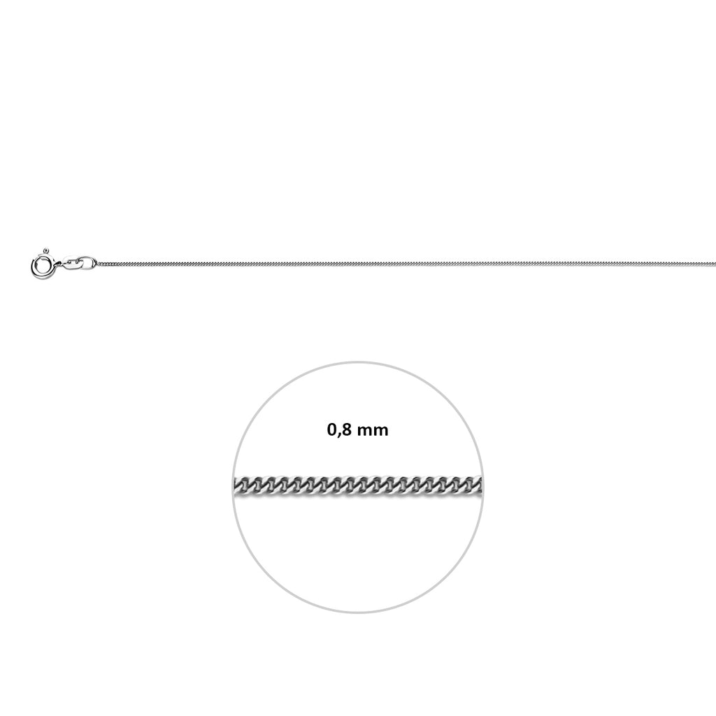 Collier gourmette 4-zijdes geslepen 0.8 mm