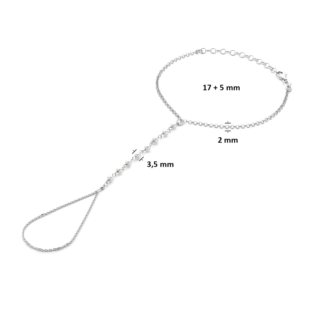 Hand chain Zilver gerhodineerd