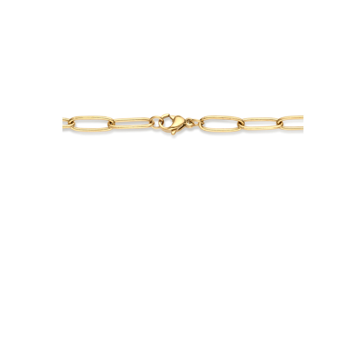 Collier paperclip synth. parel 4.3 mm 45cm ion plating