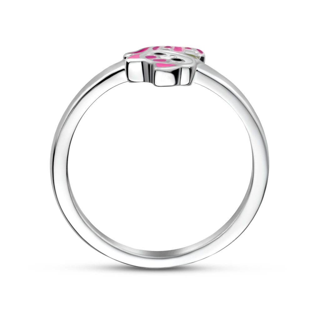 Zilveren ring poes mt14