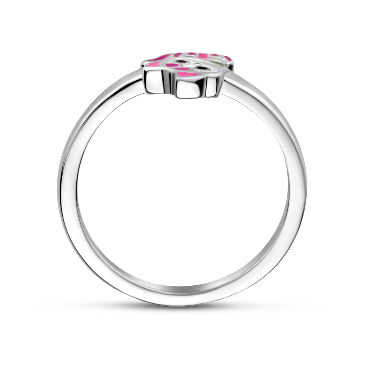 Zilveren ring poes mt14