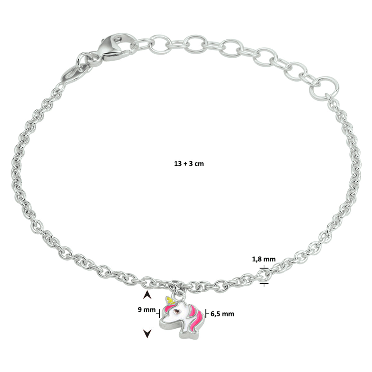 Armband eenhoorn 13 + 3 cm
