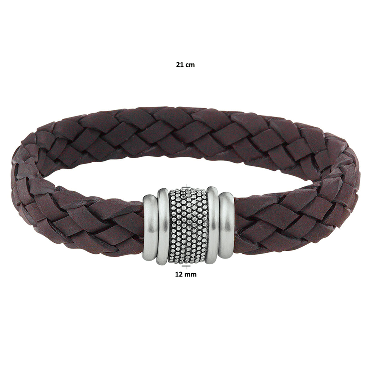 Armband leer donkerbruin