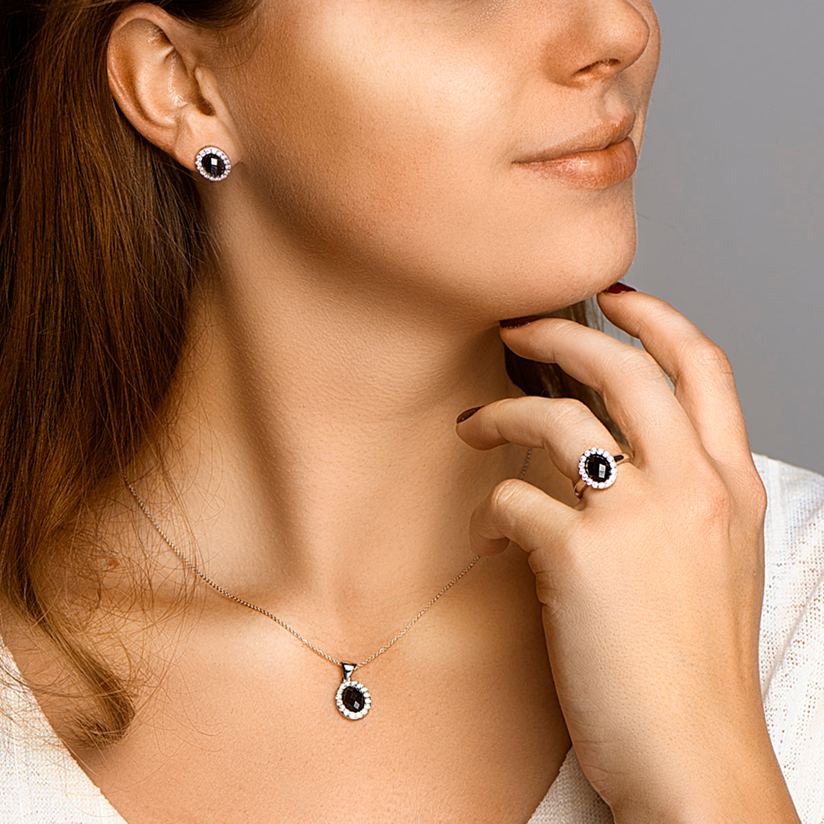 Hanger onyx en zirkonia