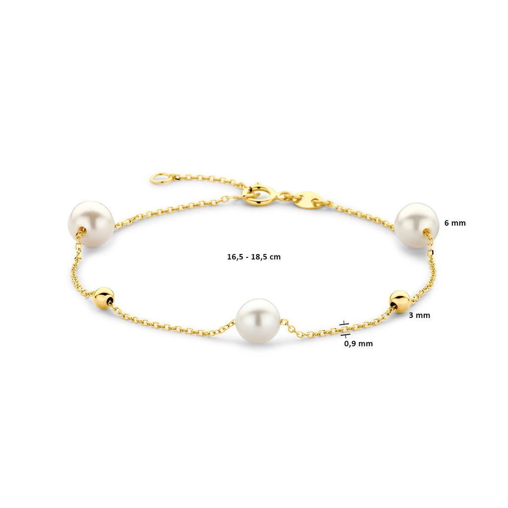Armband bolletjes en parels 16.5 - 18.5 cm