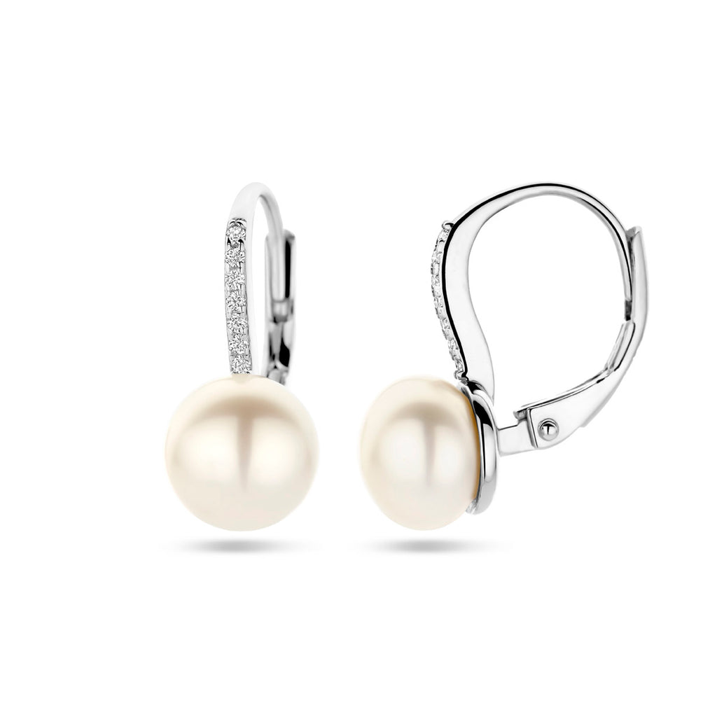 Oorhangers parel en zirkonia brisur haak