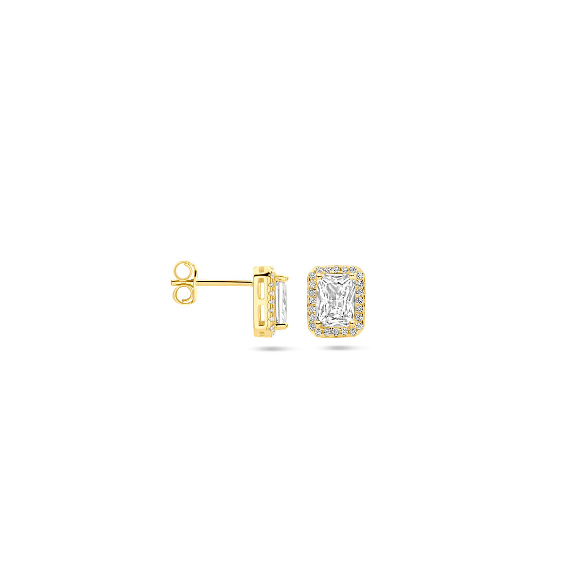 Oorknoppen zirkonia halo 9.5 mm 1 micron