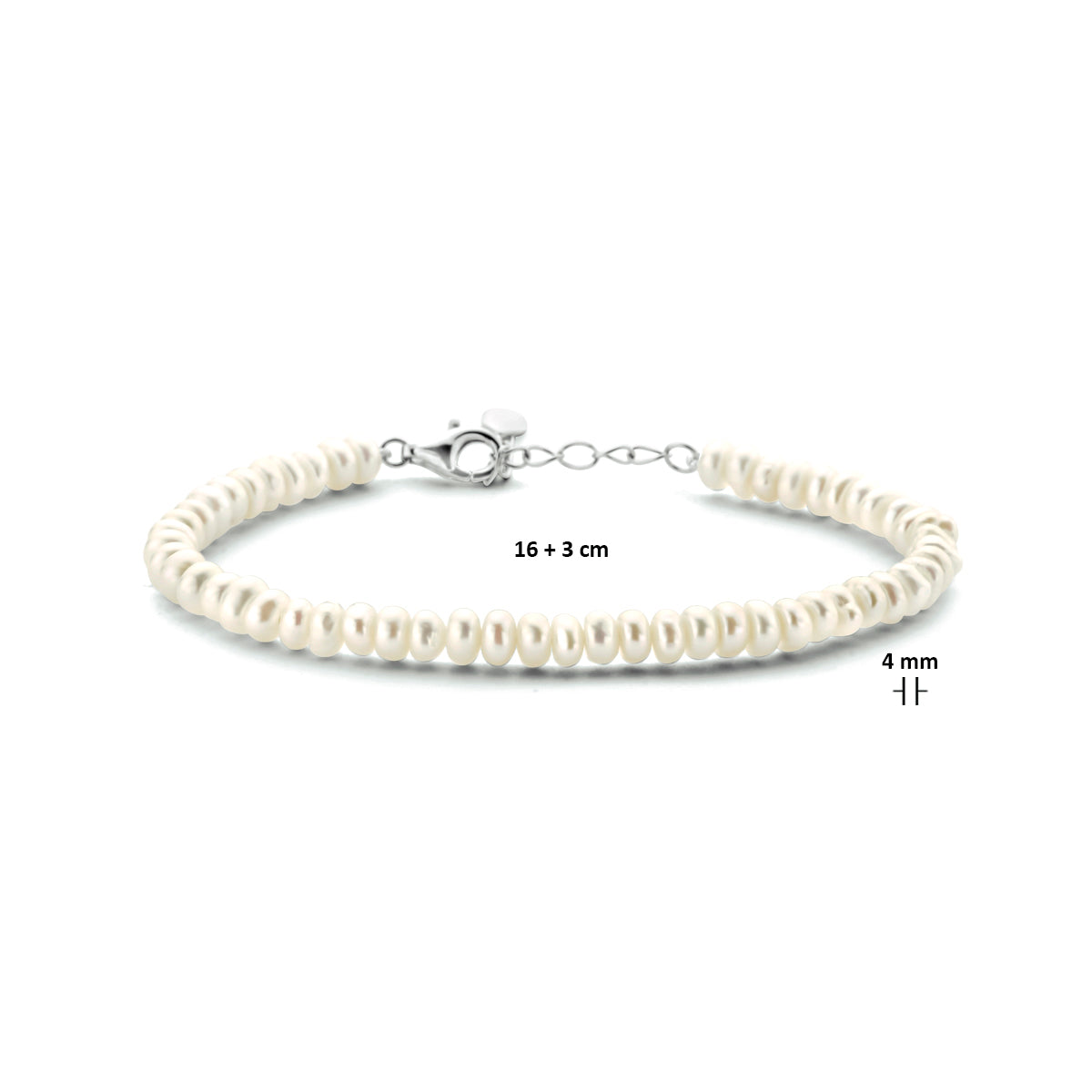 Armband - parel zilver