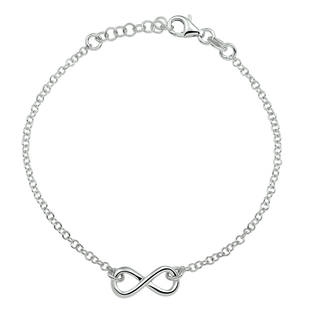 Zilveren dames infinity armband 17-19cm