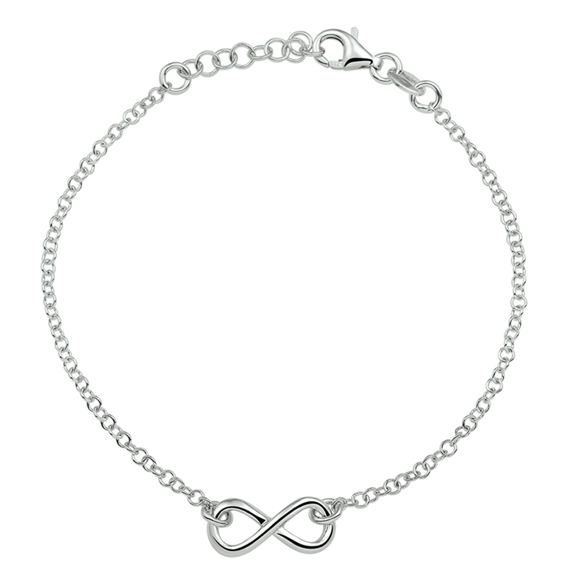 Zilveren dames infinity armband 17-19cm