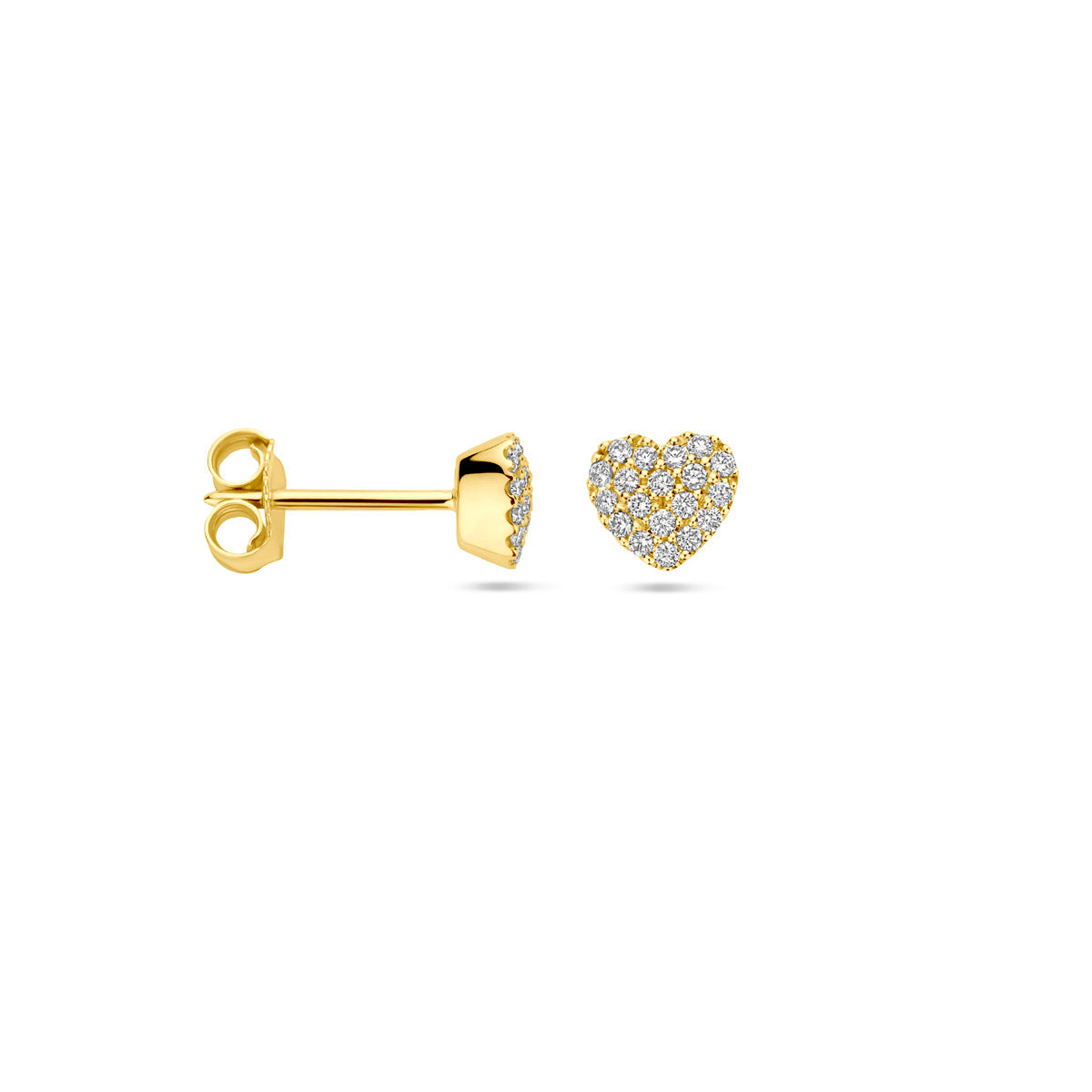 Oorknoppen hartje diamant 0.18ct (2x 0.09ct) h si 5.5 mm