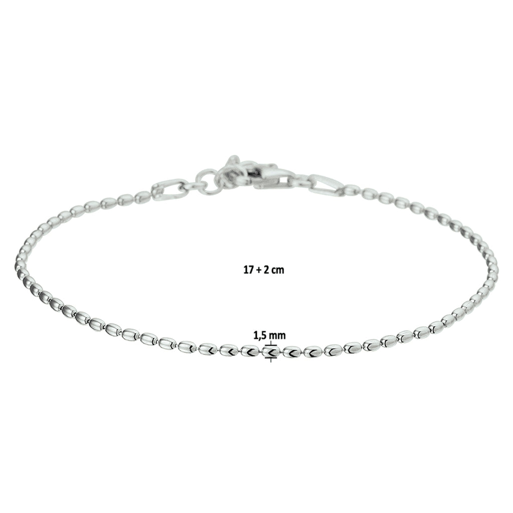 Armband bolletjes 1.5 mm 17 + 2 cm
