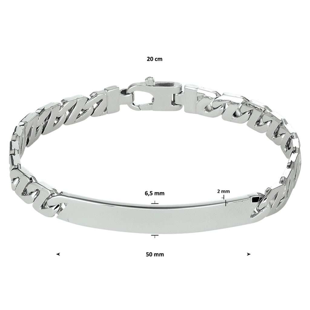 Graveerarmband gourmette plaat 6.5 mm