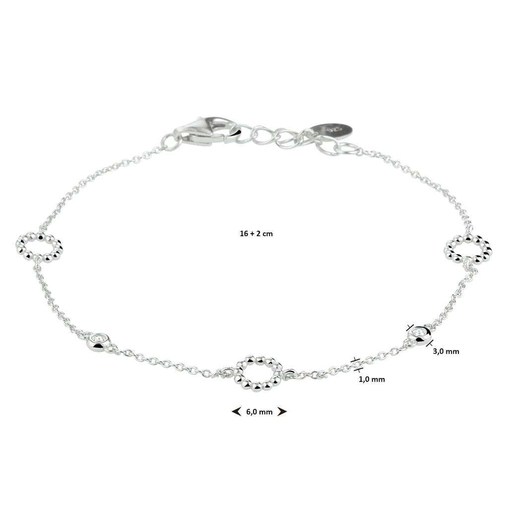 Armband zirkonia 16 + 2 cm