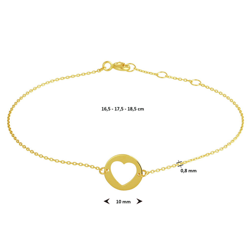 Armband hart 16.5 - 17.5 - 18.5 cm