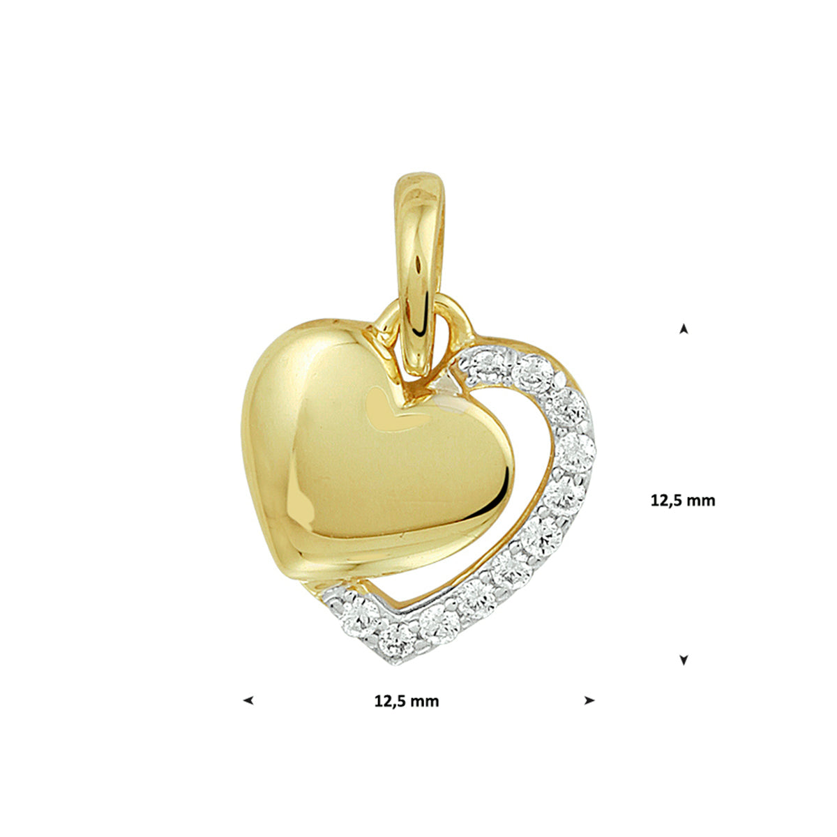 Hanger hart zirkonia bicolor gestift