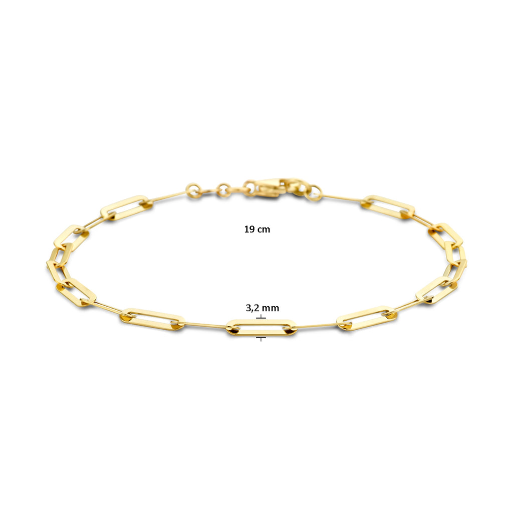 Armband paperclip schakel - goud