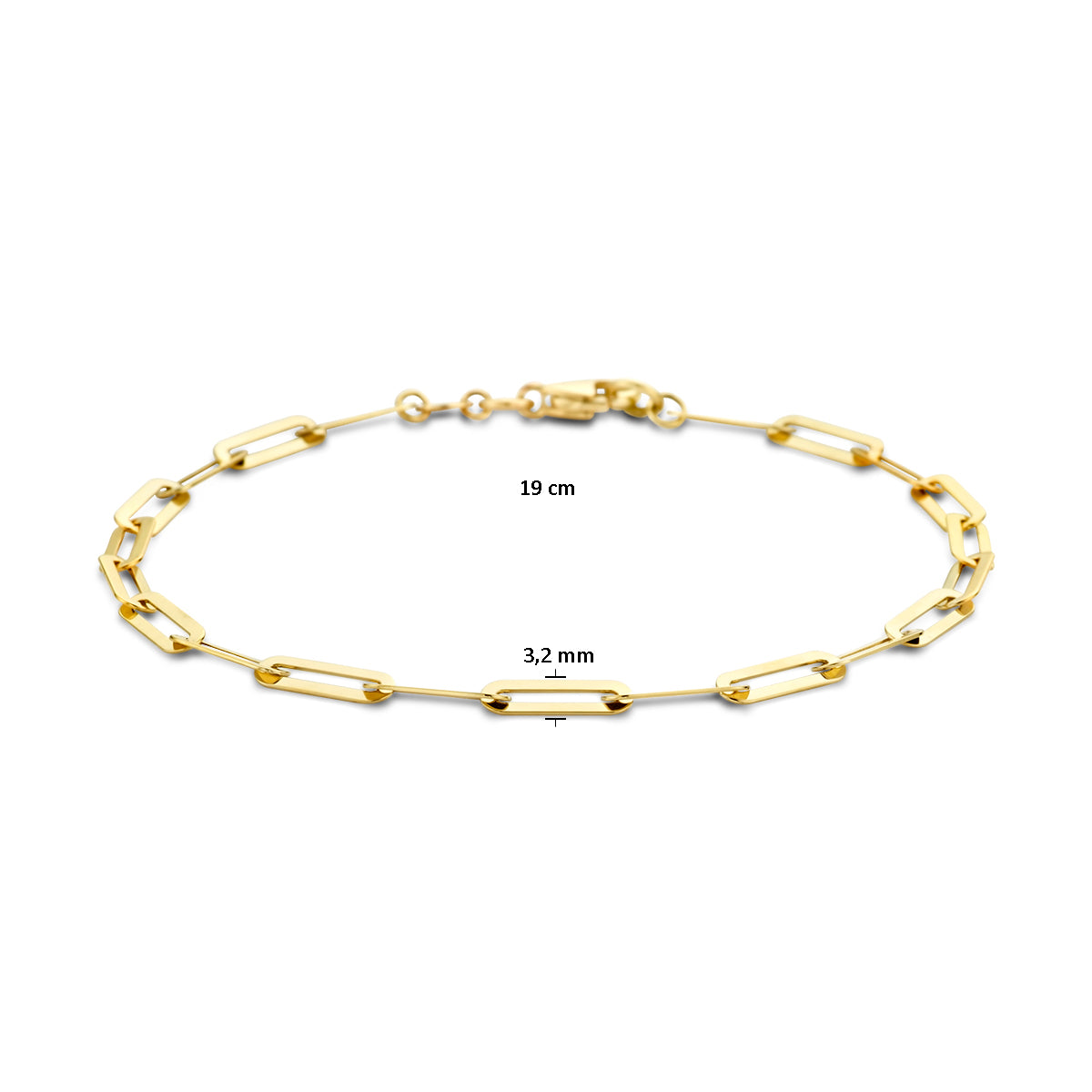 Armband paperclip schakel - goud