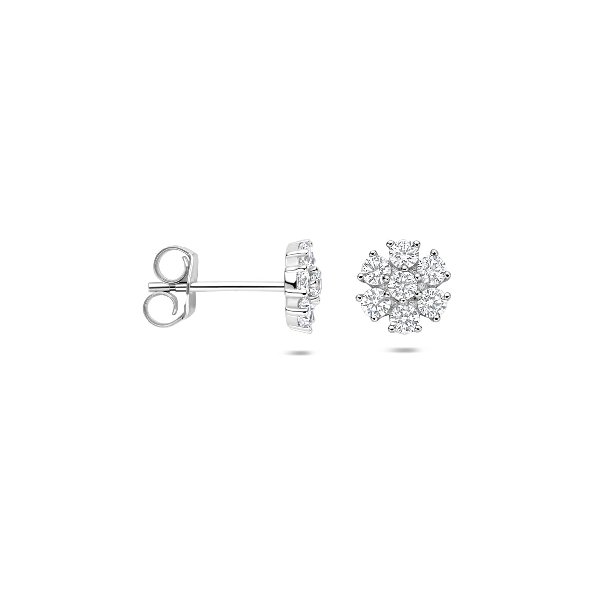 Oorknoppen bloem zirkonia 7 mm