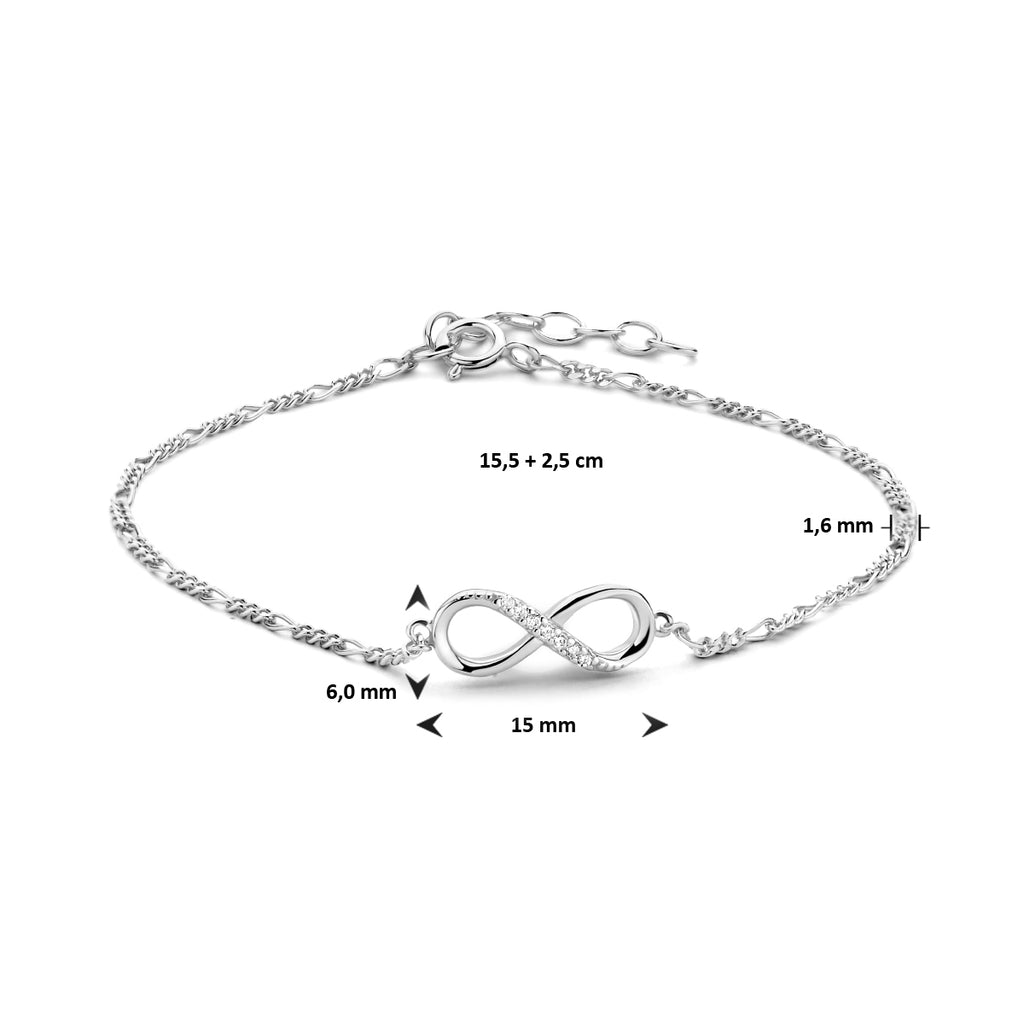 Armband infinity zirkonia 1.6 mm 15.5 + 2.5 cm