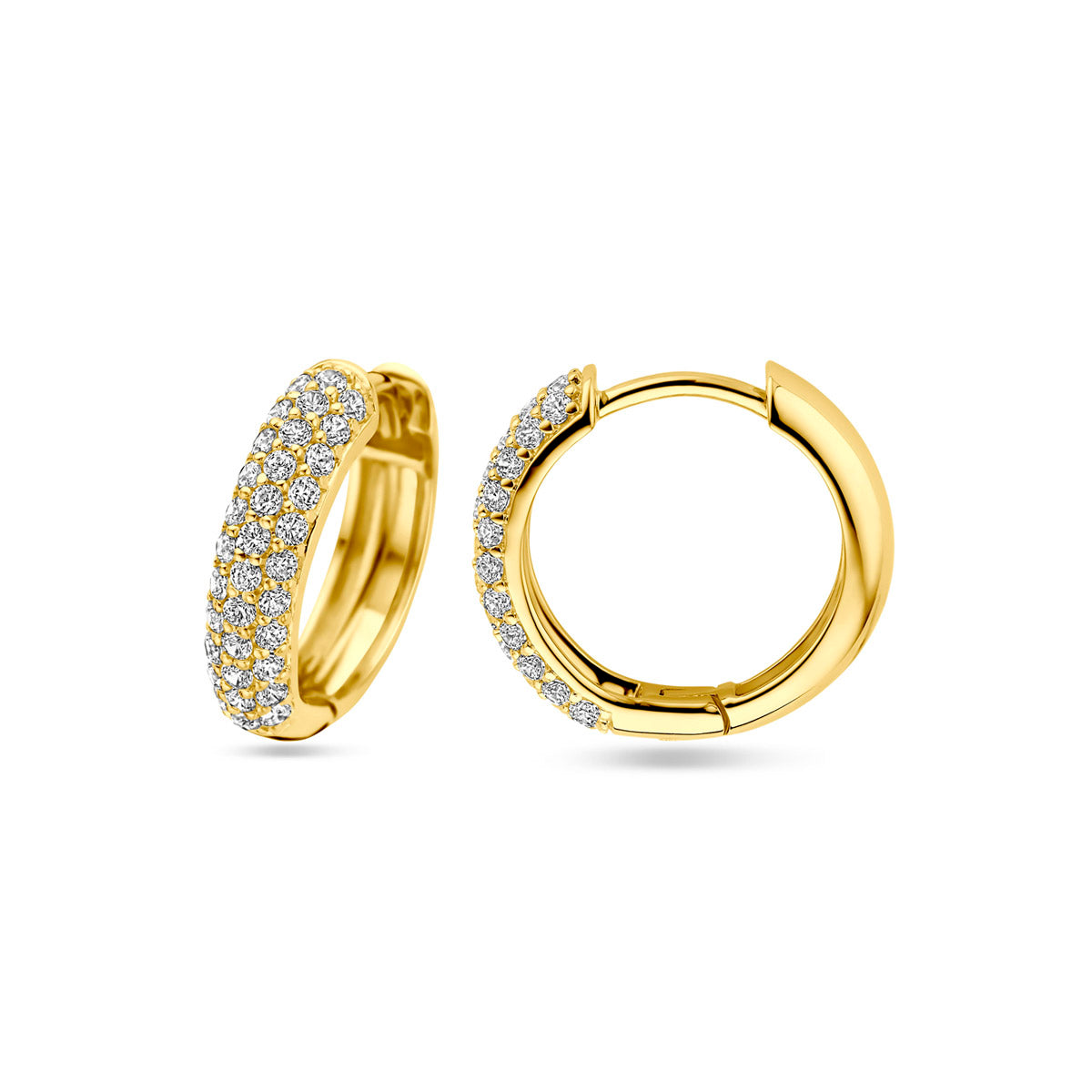 Klapoorringen zirkonia 15.5 mm 1 micron