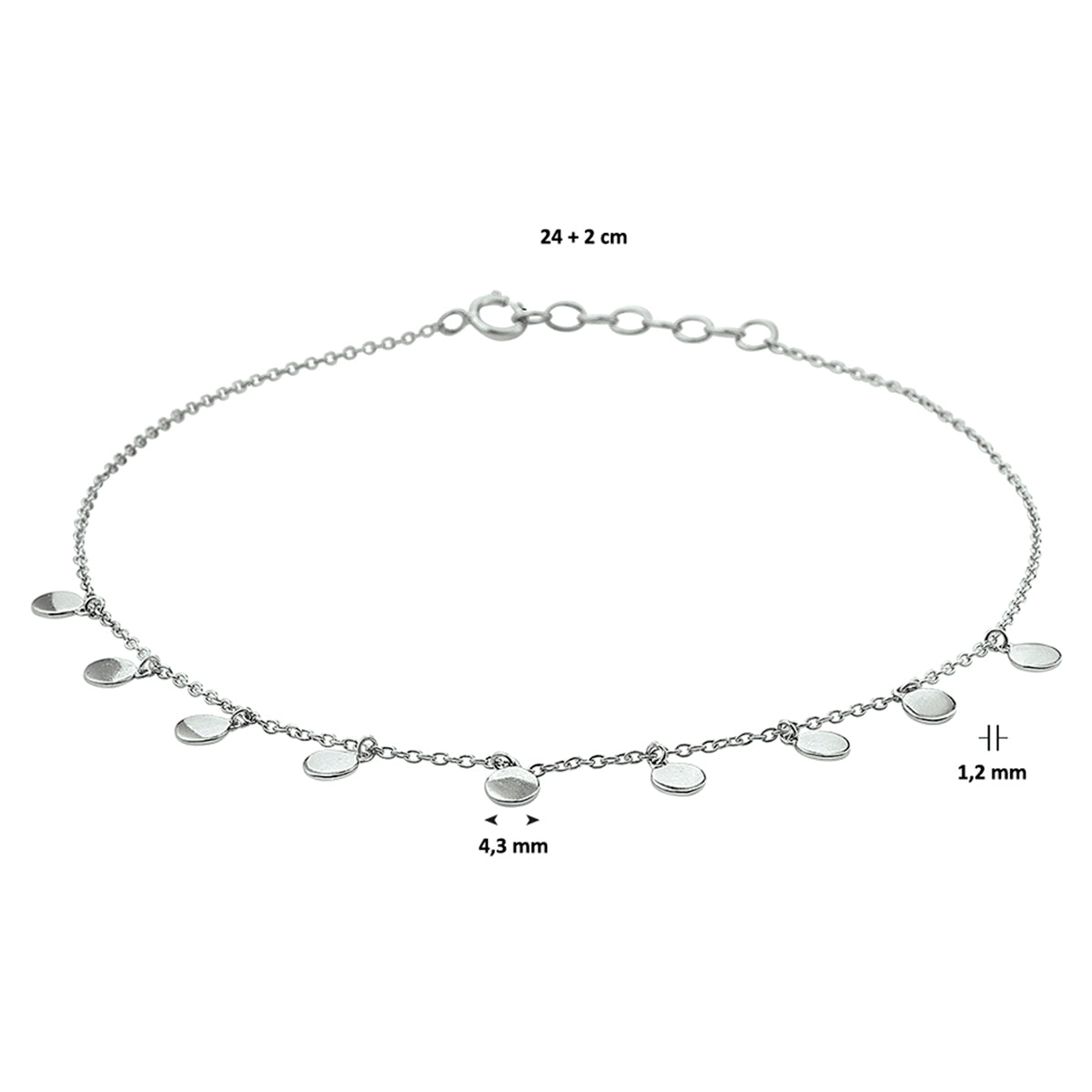 Enkelbandje rondjes 24 + 2 cm