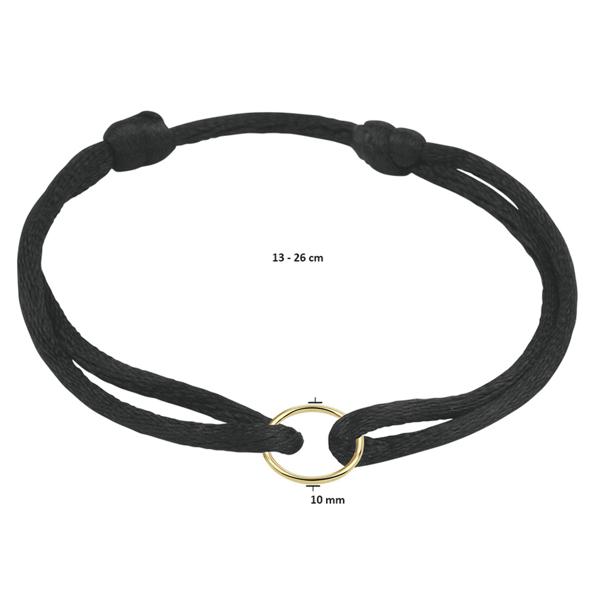 Armband satijn rondje