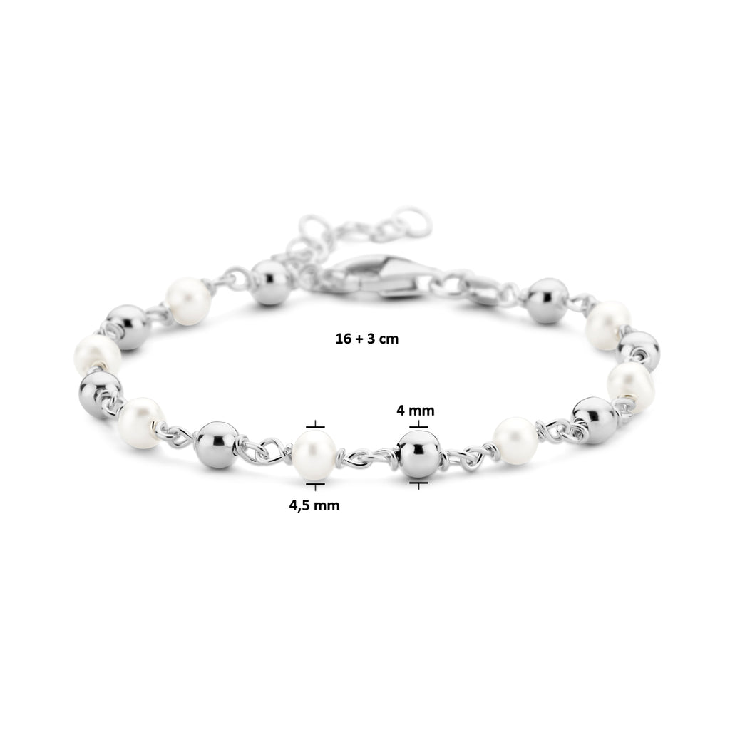 Armband parel en bolletjes 16 + 3 cm