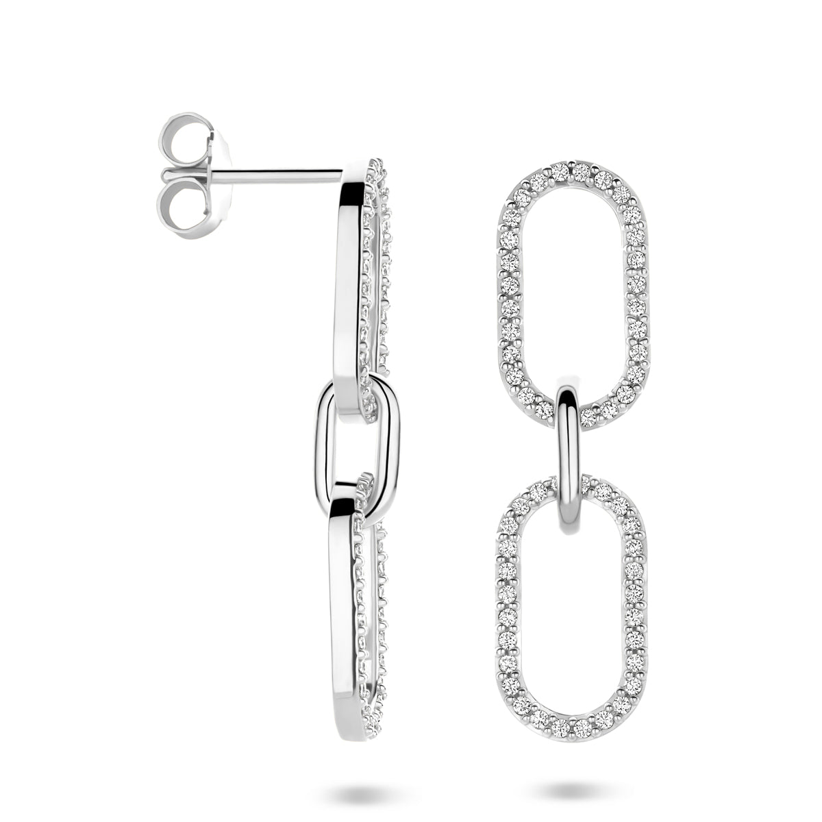 Zilver gerhodineerd oorhangers