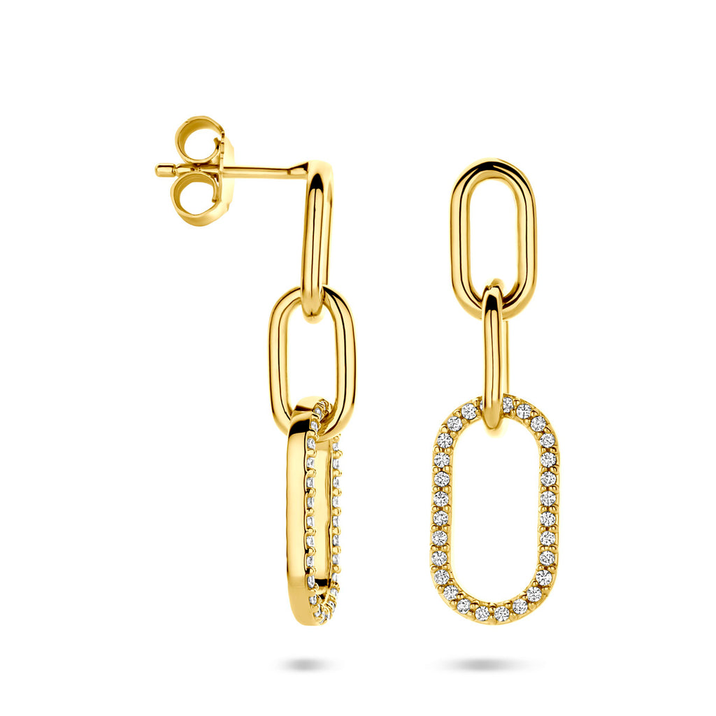 Goud geel op Zilver oorhangers