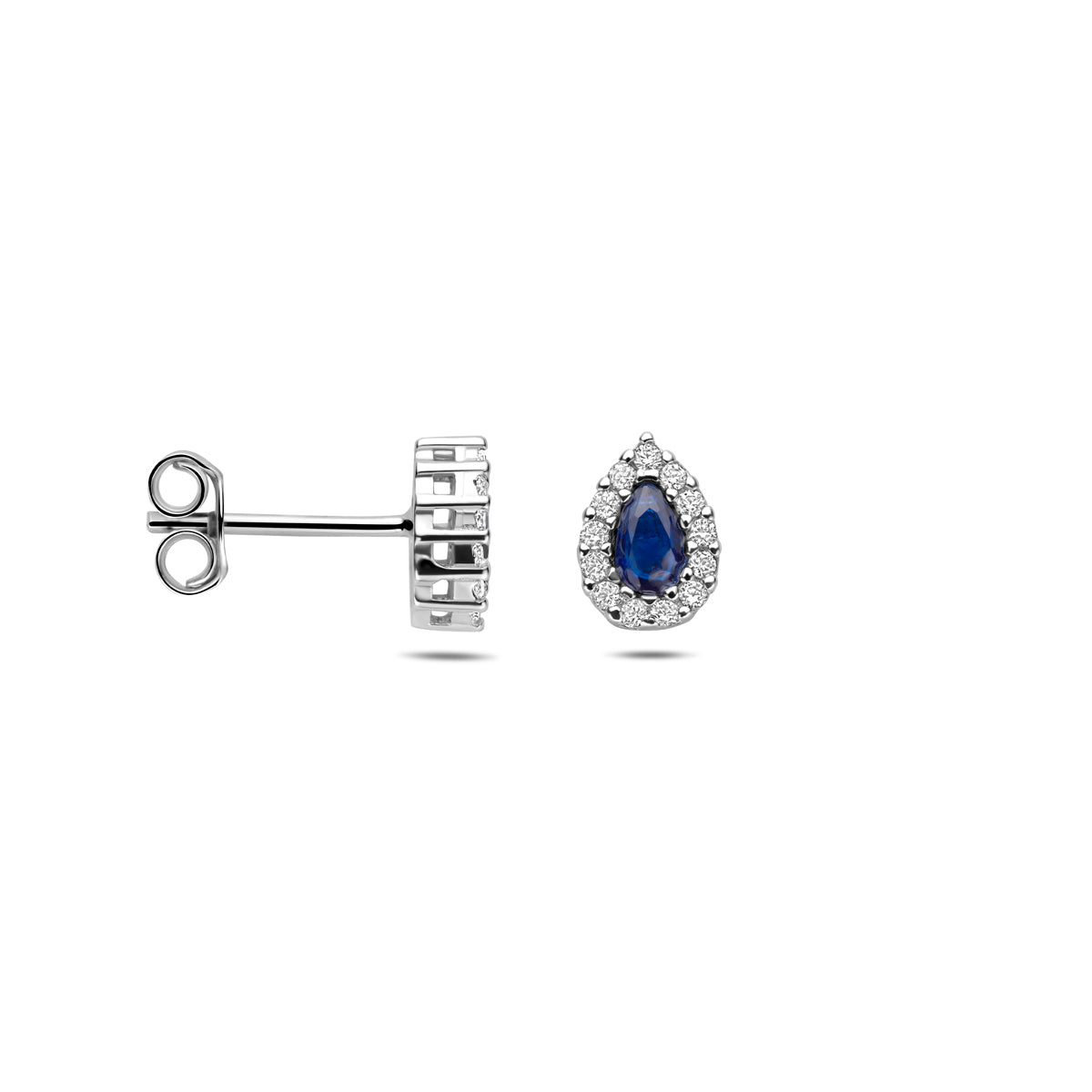 Oorknoppen saffier zirkonia 8.5 mm