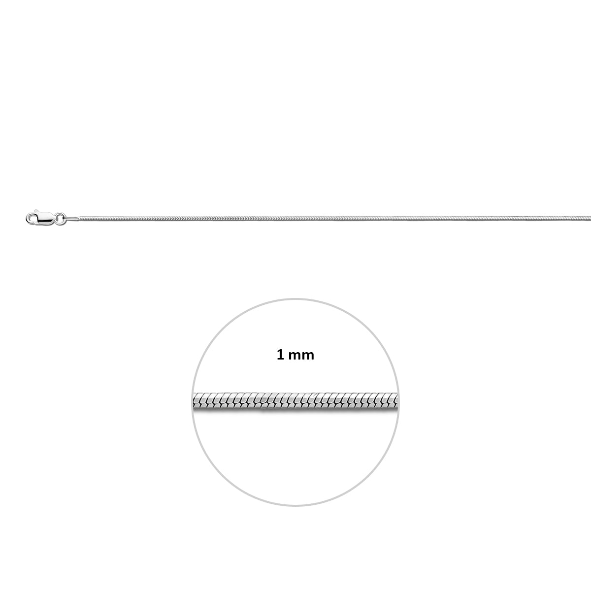 Collier slang achtzijdig 1.0 mm