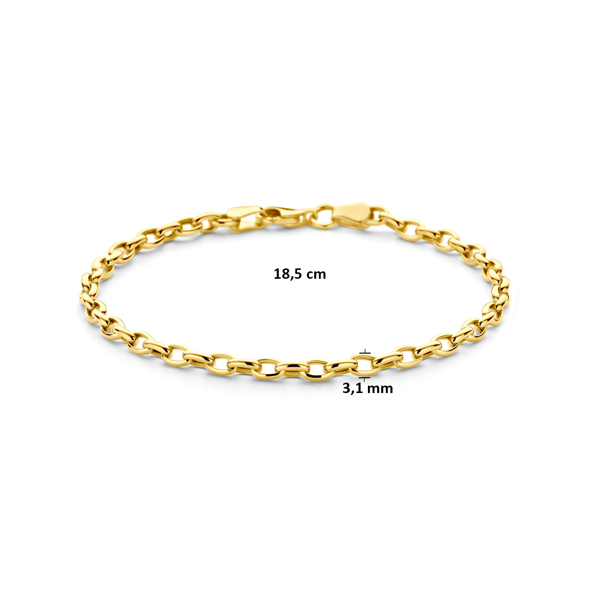 Armband anker schakel - goud