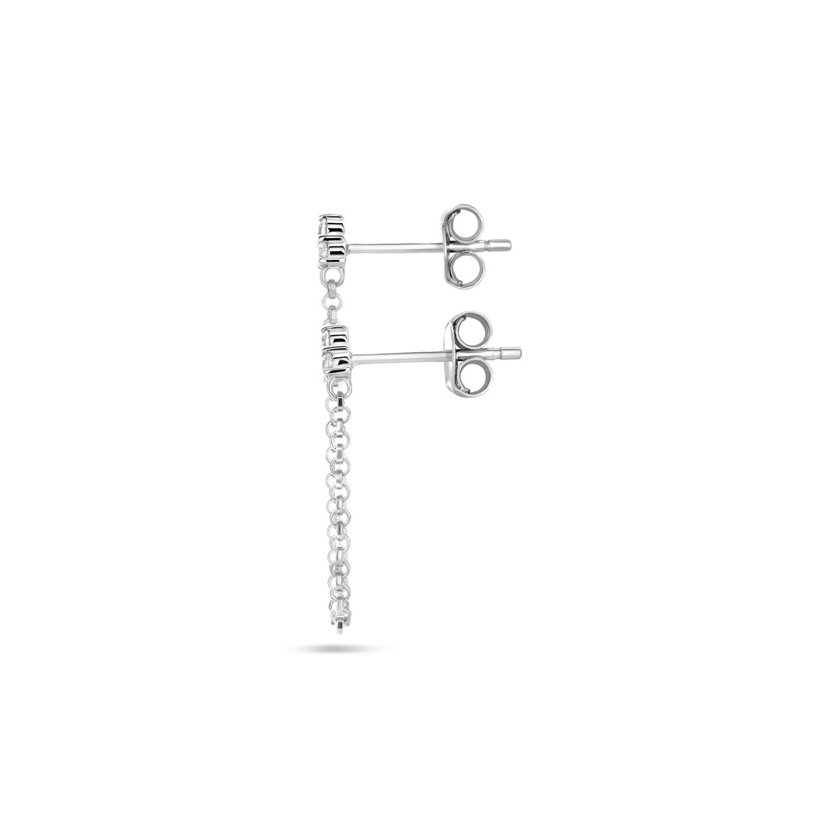 Dubbele oorknop zirkonia 47 mm per stuk