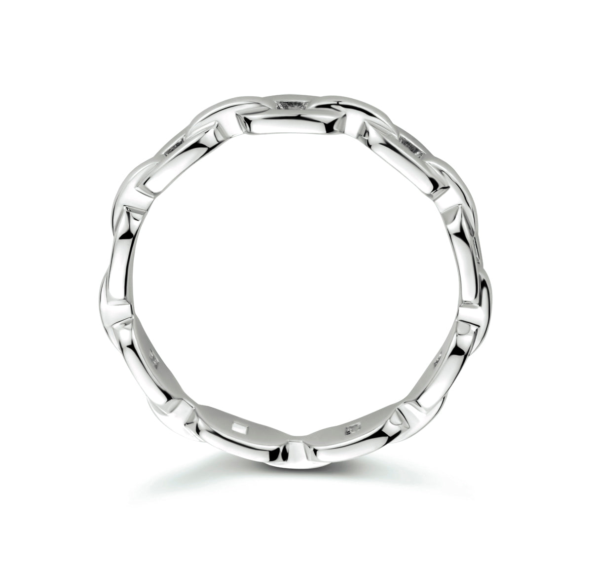 Zilveren ovale schakel ring