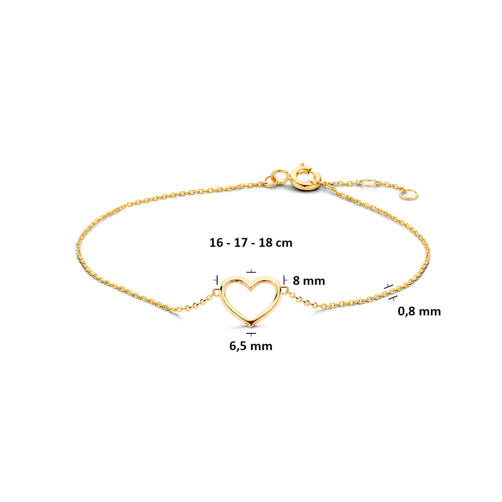 Armband hart 16 - 17 - 18 cm