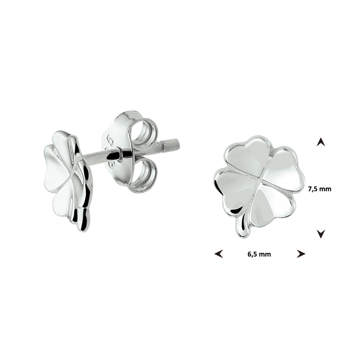 Oorstekers - zilver gerhodineerd