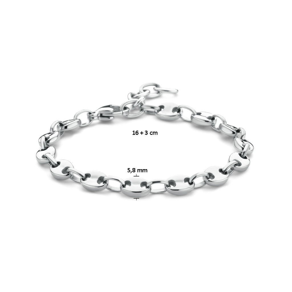 Armband koffieboon 16 + 3 cm